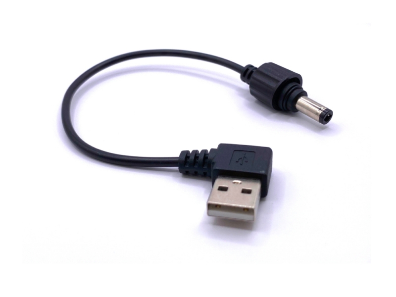 直流電源線 – DC5525 接頭 轉 USB 90度 A公頭