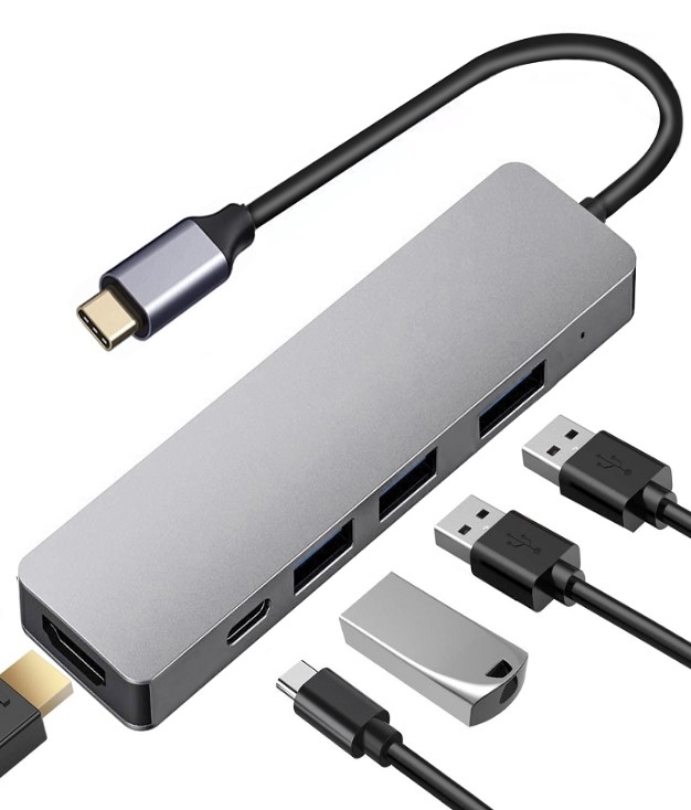 USB 集線器- USB Type C 接 HDMI + USB 3.0 + USB 2.0 x 2 + USB PowerDelivery快充