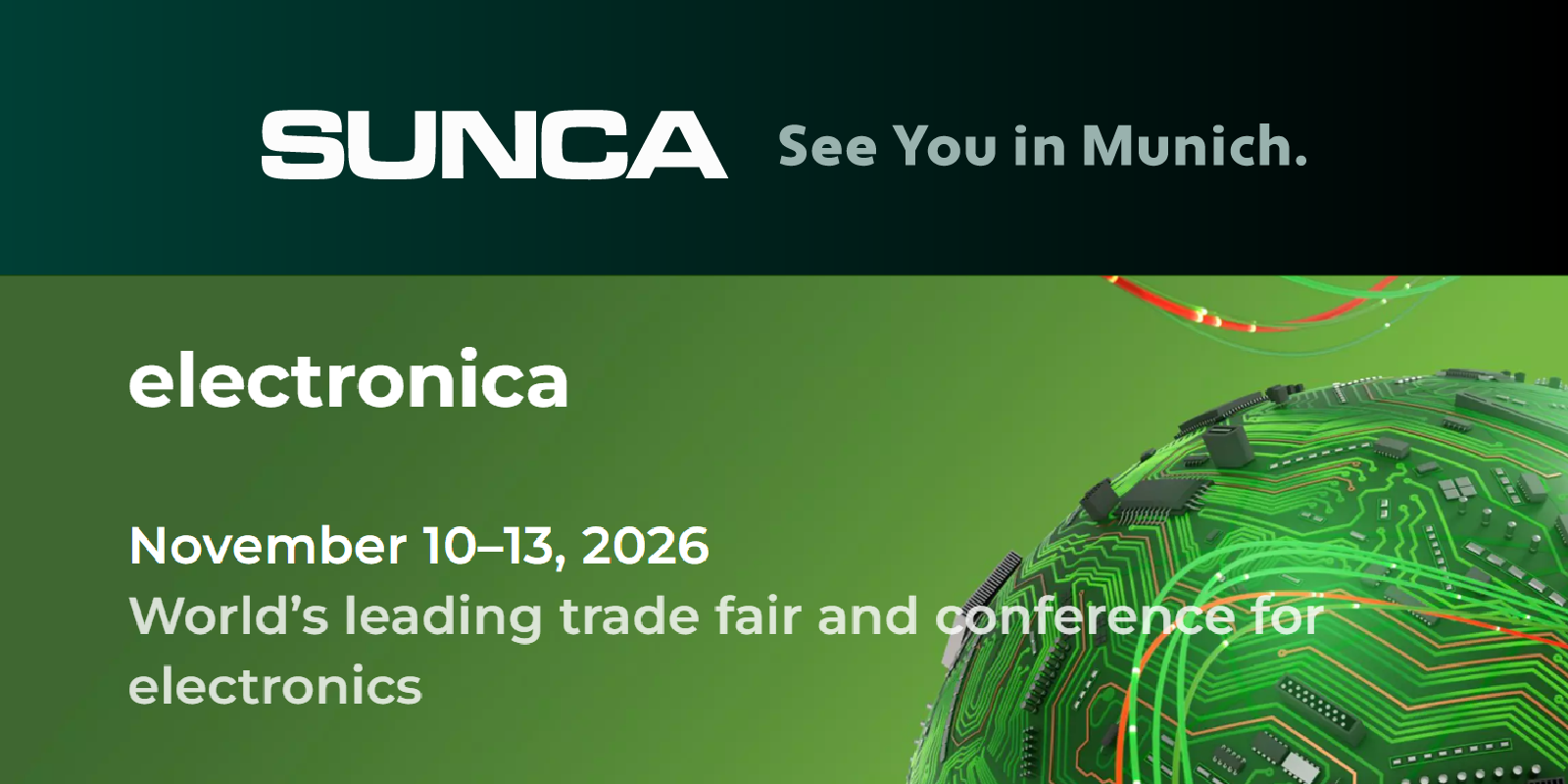 順仁電子 SUNCA 將參展 electronica 2026：秀出 AI 伺服器與 EV 車用客製化線材解決方案，展現實力與全球供應鏈佈局